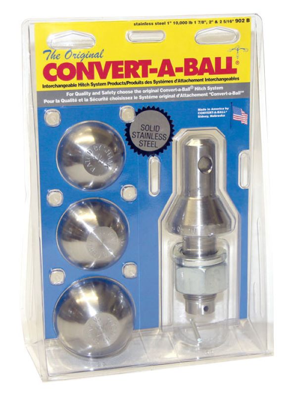 Convert-A-Ball Stainless Steel 3-Ball Set - 1-7/8, 2 and 2-5/16 inch Balls - 1 Inch Shank