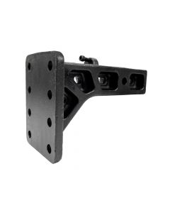 Pintle Hook Mount with Rattle Reducer fits 2 1/2 Inch Receiver Hitch - 24,000 Gross Tow Capacity