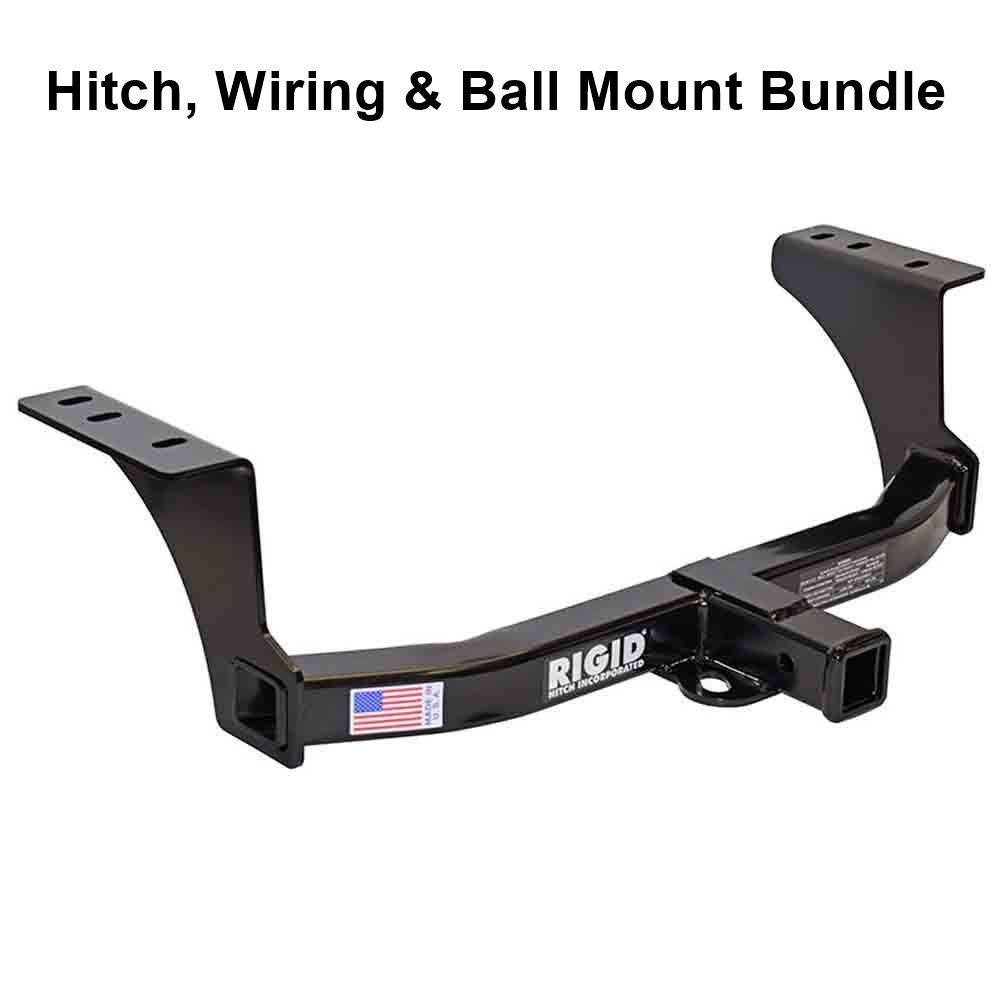 Rigid Hitch R3-0869-4KBW - Class III 2 Inch Receiver Trailer Hitch Bundle - Includes Ball Mount and Custom Wiring Harness - fits 2018-2024 GMC Terrain & Chevy Equinox (No Diesel) 